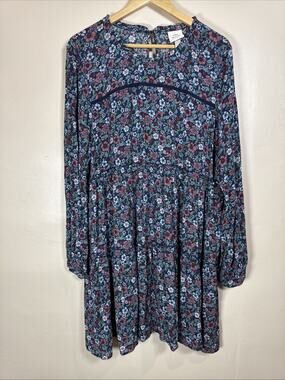 Knox Rose Womens Peasant Dress XLTiered Floral Long Sleeve Boho Cottagecore